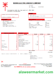Benin Electricity Distribution Company Plc. utility business bill SCR